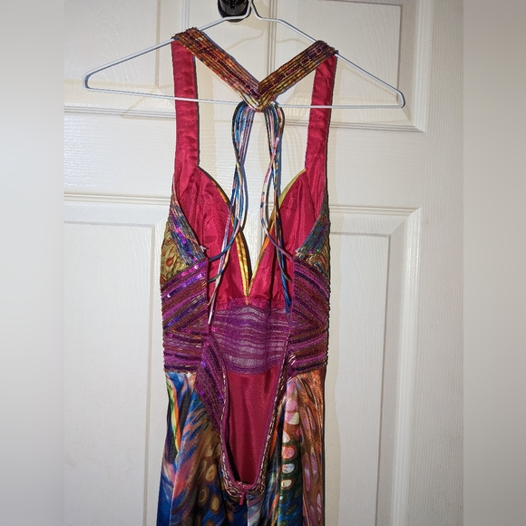 Floral backless Prom Dress - Picture 4 of 5